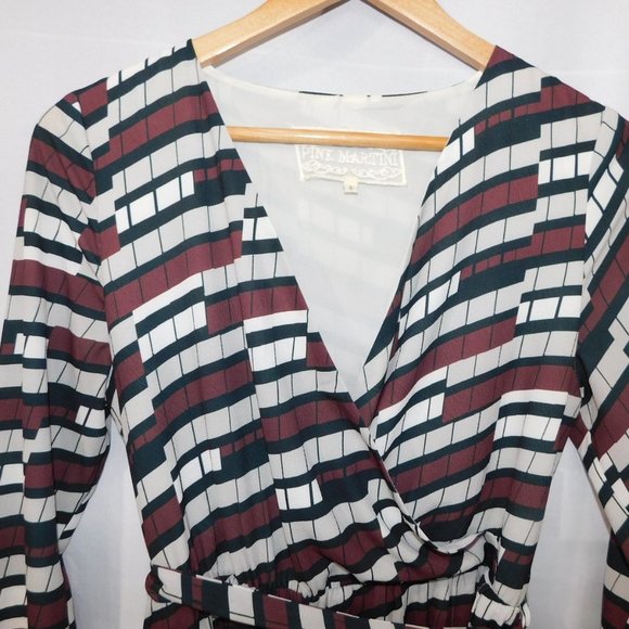 Pink Martini Womens S Around the  Block Wrap Dress - Picture 5 of 10